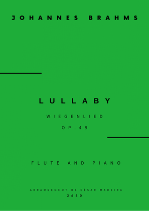 Book cover for Brahms' Lullaby - Flute and Piano (Full Score and Parts)
