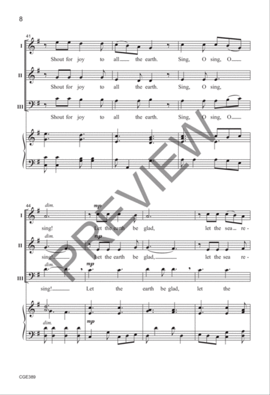 Sing A New Song (Three-part Mixed with opt. a capella) 3-Part scores gallery preview page 8