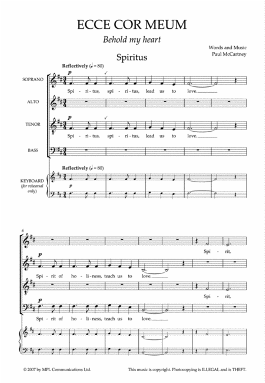 Ecce Cor Meum (Choral Suite) 4-Part scores gallery preview page 2