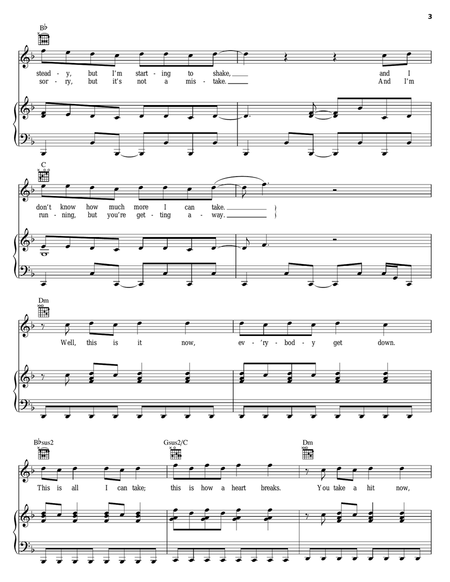 This Is How A Heart Breaks Piano, Vocal, Guitar scores gallery preview page 3