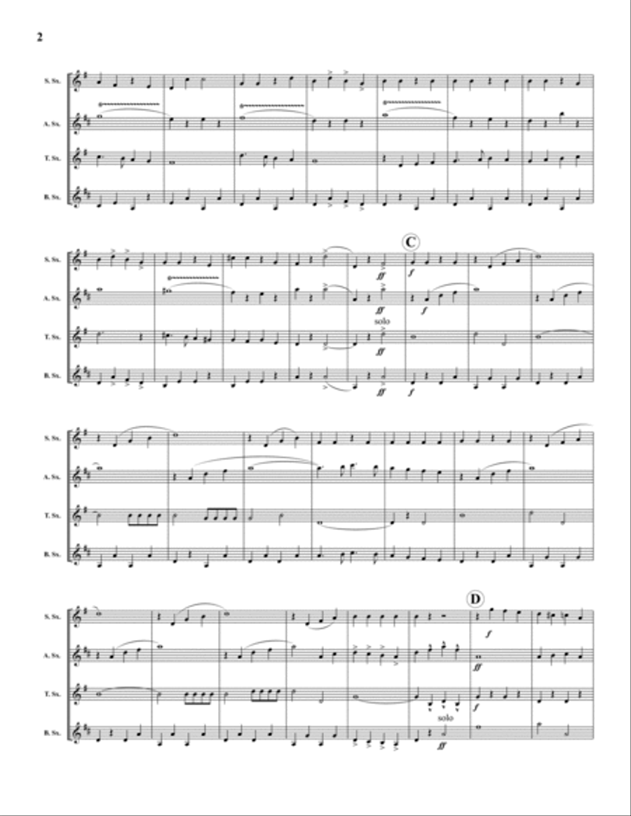 Thunderer March Saxophone Quartet scores gallery preview page 2