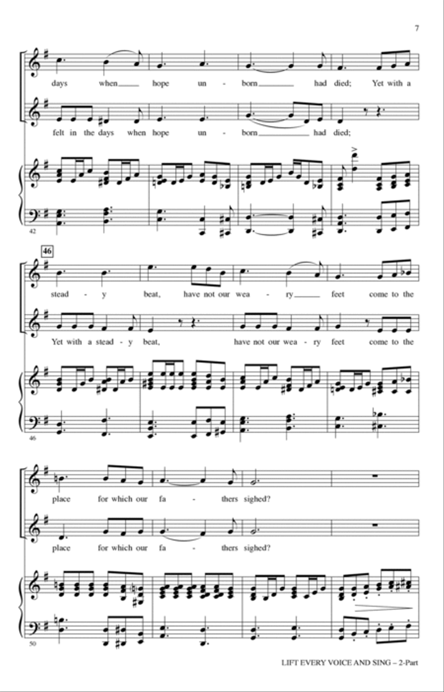Lift Every Voice And Sing (arr. Rollo Dilworth) 2-Part scores gallery preview page 5