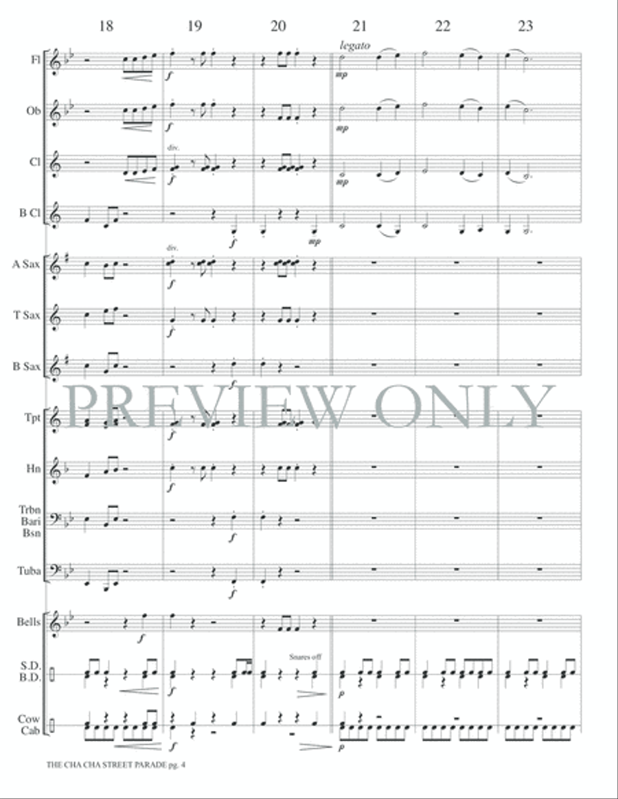 The Cha Cha Street Parade Concert Band scores gallery preview page 7