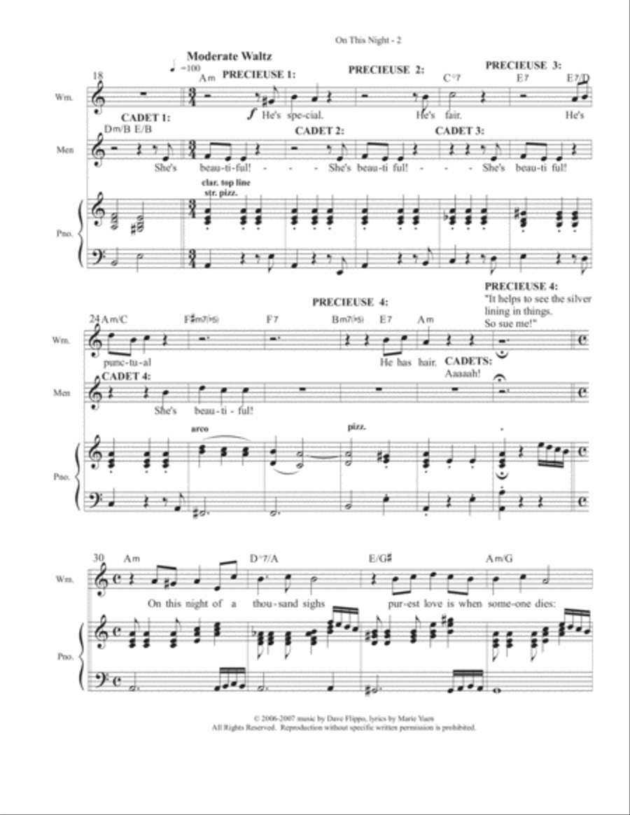 ENSEMBLE COLLECTION - Three ensemble pieces from Roxane, of Bergerac - a full length musical Voice scores gallery preview page 3
