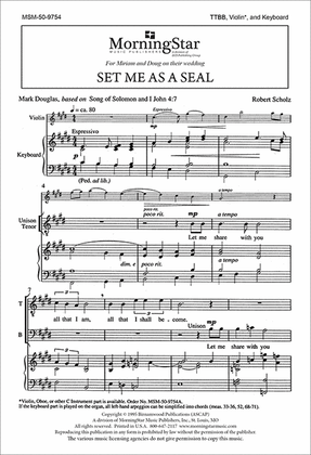 Book cover for Set Me As a Seal (Choral Score)