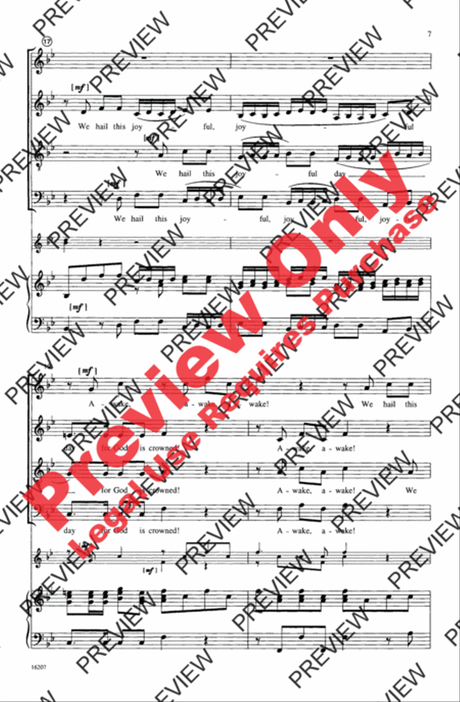 Awake the Trumpet's Lofty Sound 4-Part scores gallery preview page 7