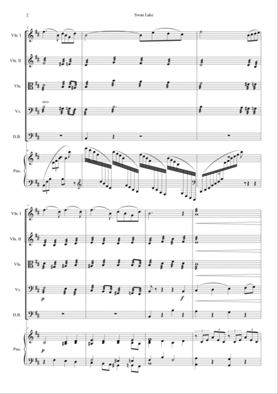Scene From Swan Lake Chamber Music scores gallery preview page 2