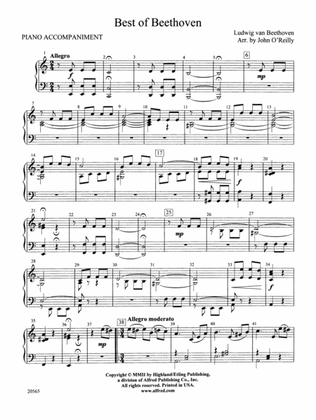 Best of Beethoven: Piano Accompaniment