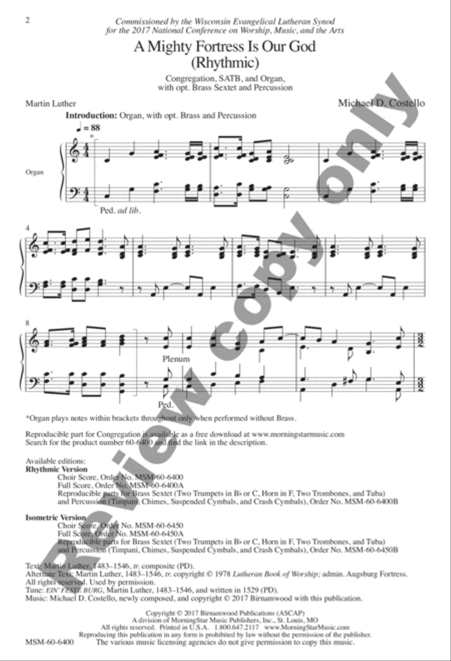 A Mighty Fortress is Our God (Rhythmic) 4-Part scores gallery preview page 2