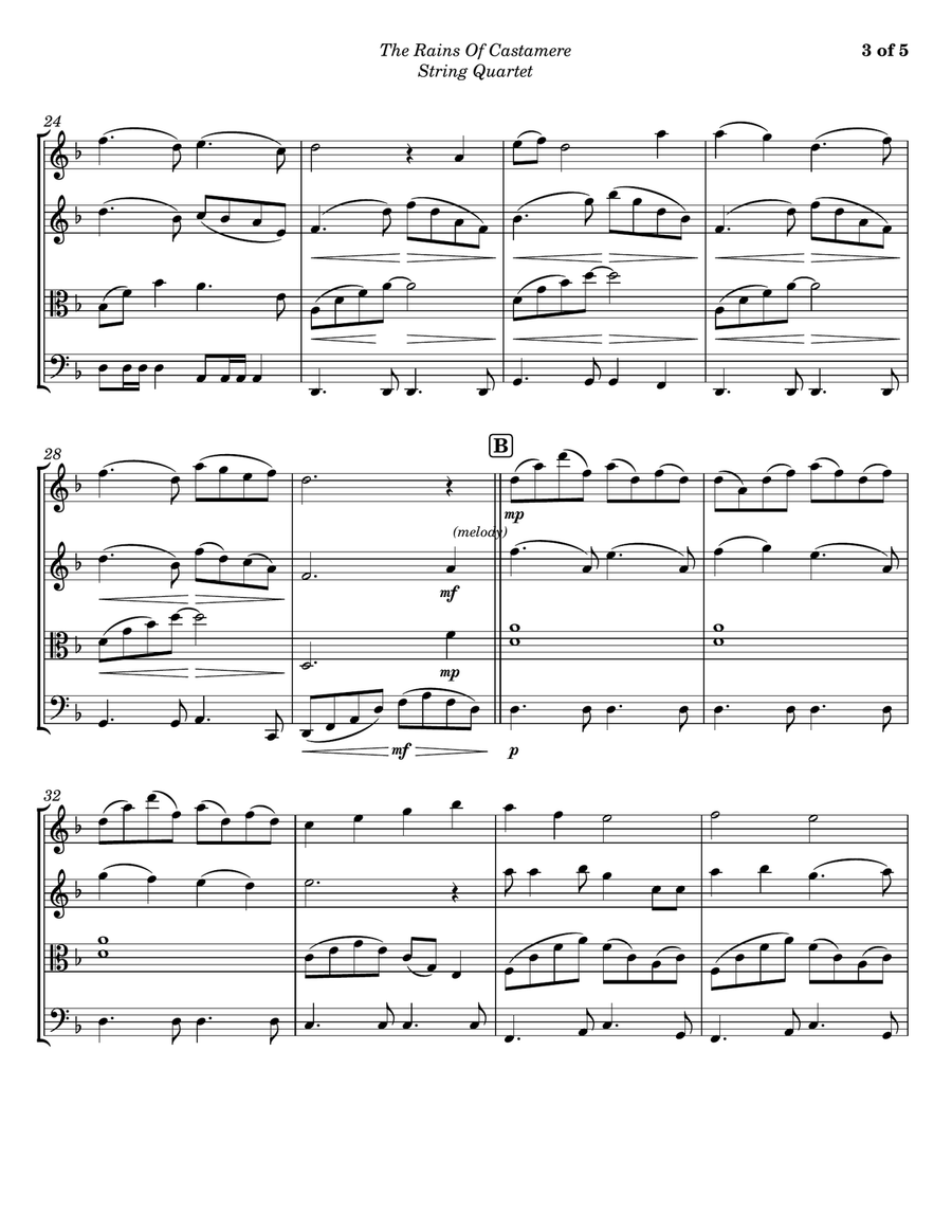 The Rains Of Castamere String Quartet scores gallery preview page 3
