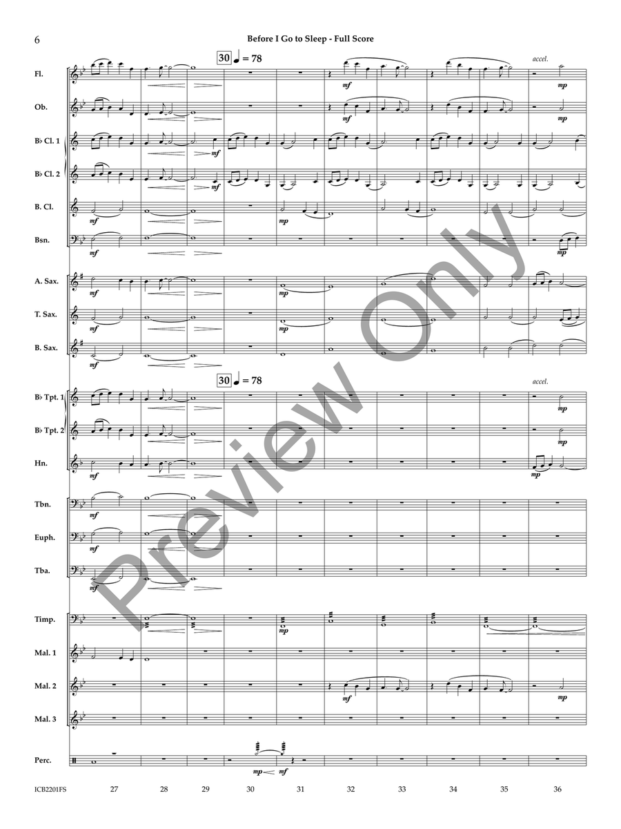 Before I Go to Sleep (Score) Concert Band scores gallery preview page 5