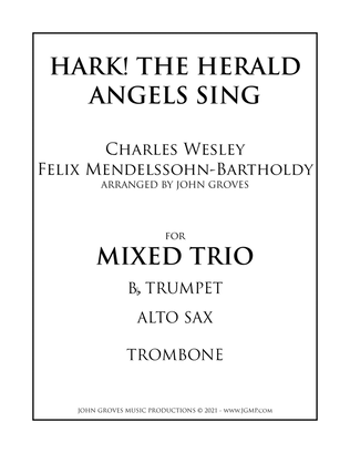 Book cover for Hark! The Herald Angels Sing - Trumpet, Alto Sax, Trombone (Trio)