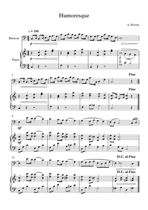 Humoresque - Antonin Dvorak (Bassoon + Piano)