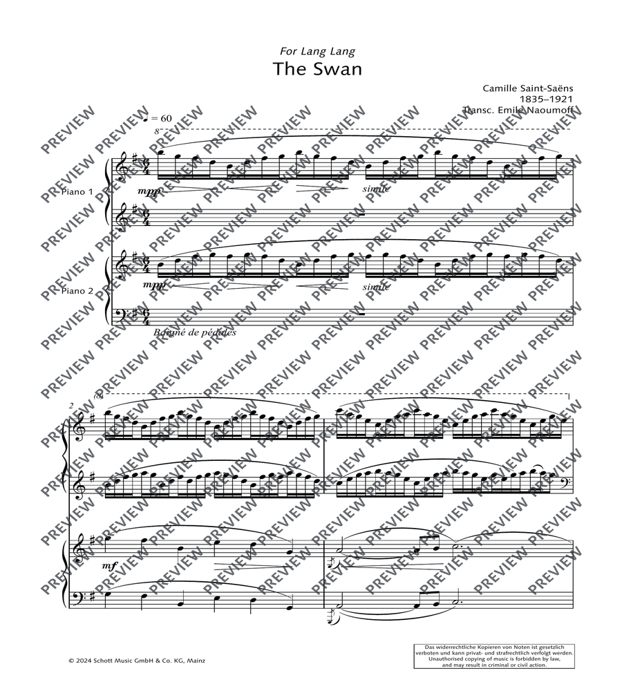 The Swan Piano scores gallery preview page 2
