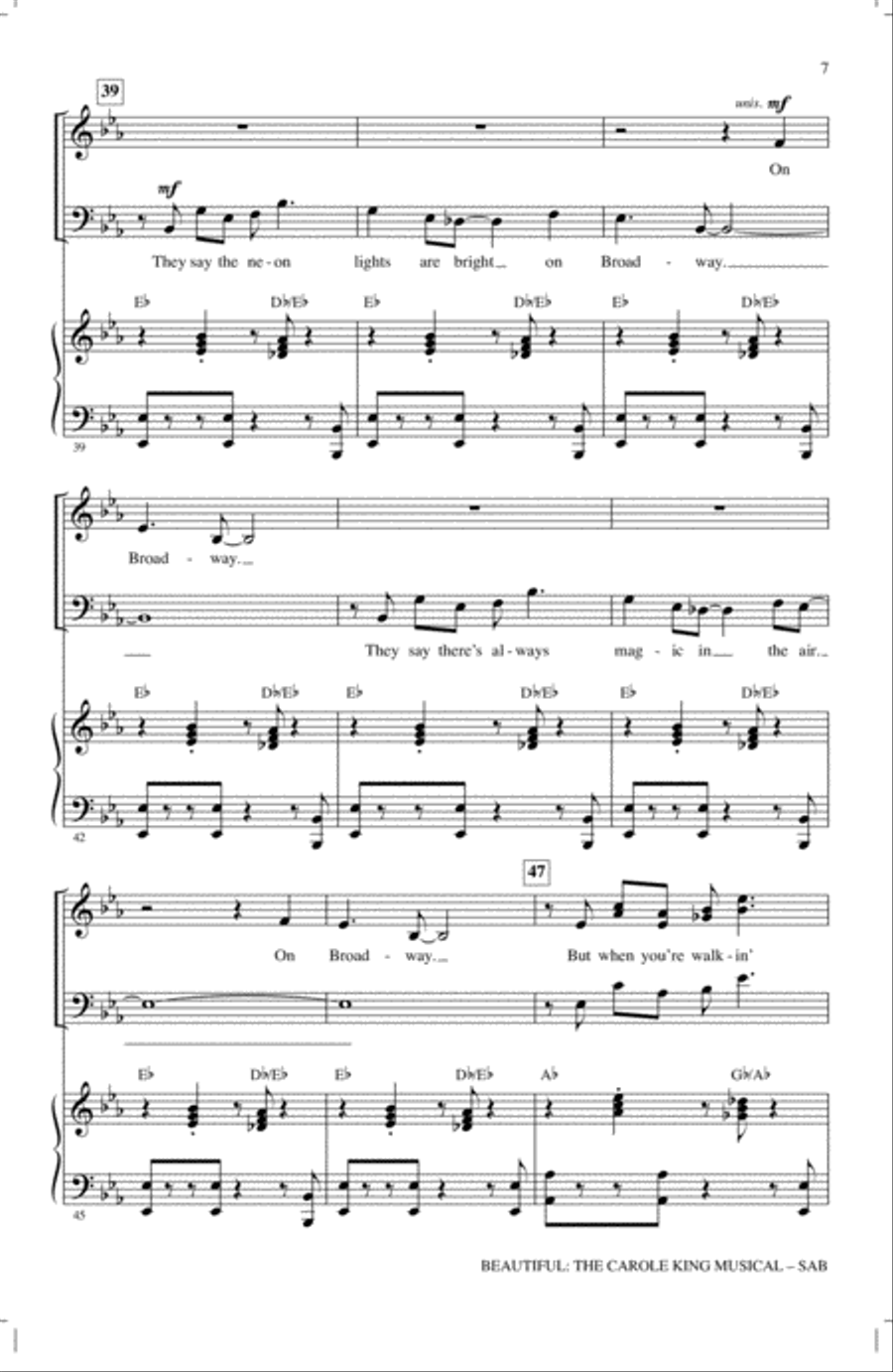 Beautiful: The Carole King Musical (Choral Selections) 3-Part scores gallery preview page 5