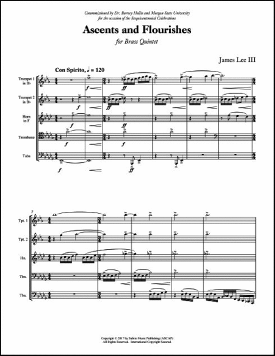 Ascents and Flourishes Brass Quartet scores gallery preview page 3
