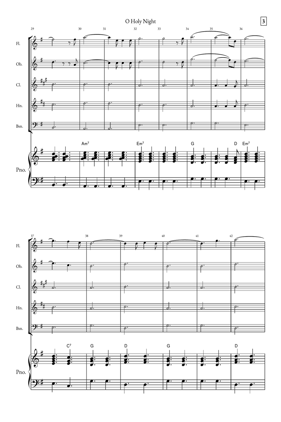 O Holy Night Small Ensemble scores gallery preview page 3