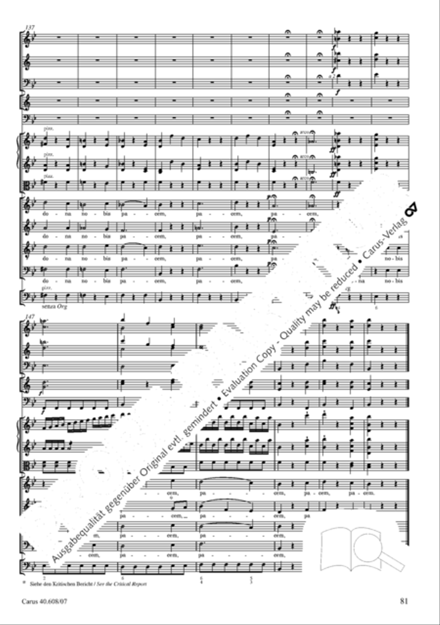Missa Sancti Bernardi von Offida in B 4-Part scores gallery preview page 96