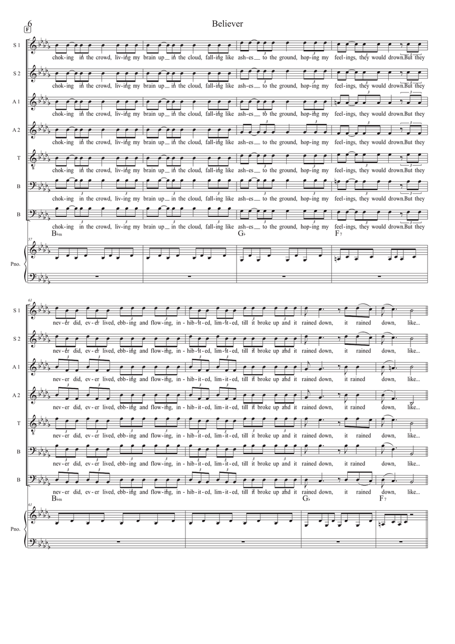 Believer Believer 4-Part scores gallery preview page 6