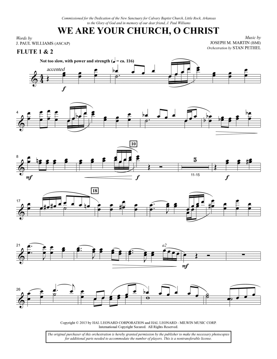 We Are Your Church, O Christ - Flute 1 & 2 Choir scores gallery preview page 1