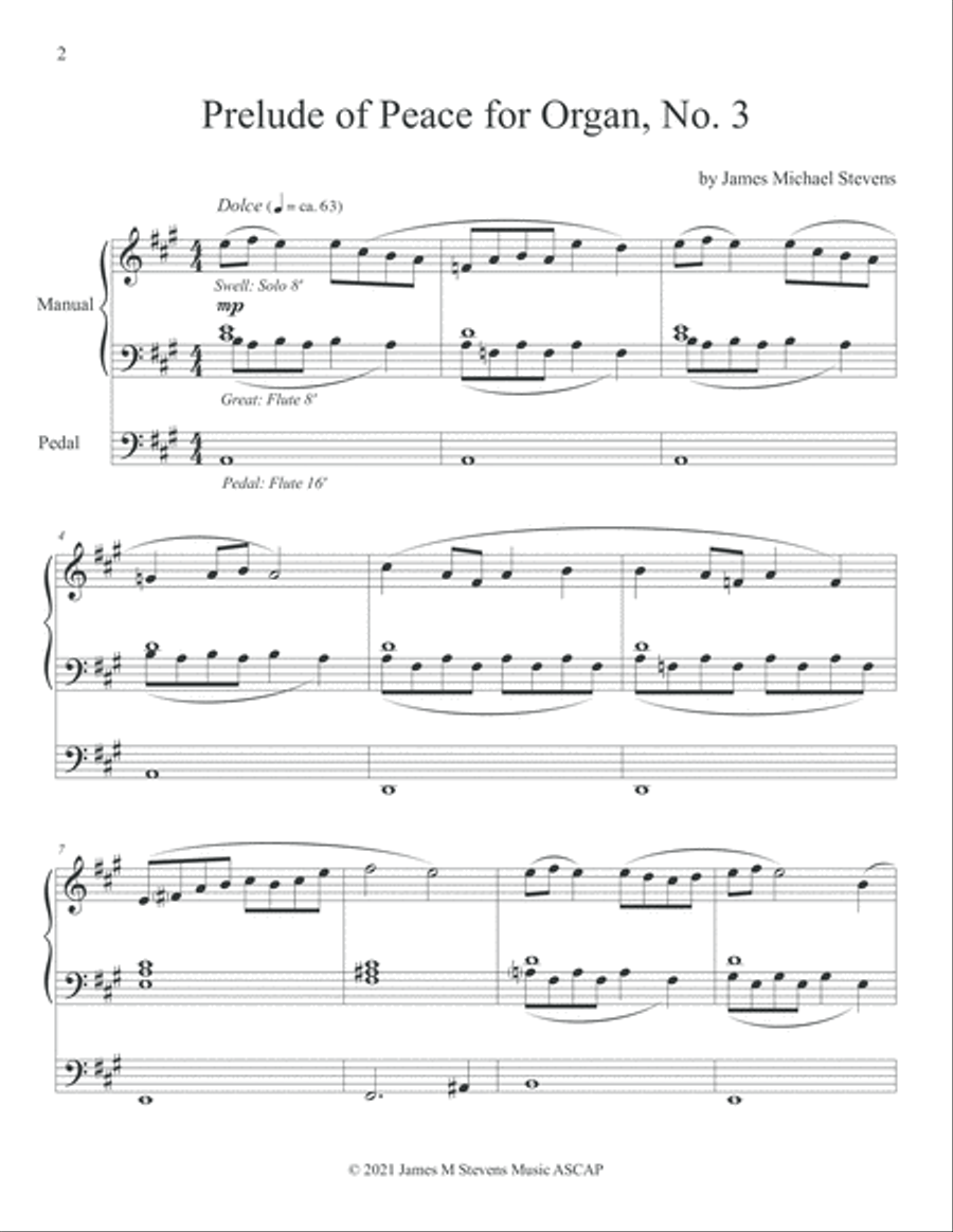 Prelude of Peace for Organ, No. 3 Organ Solo scores gallery preview page 2