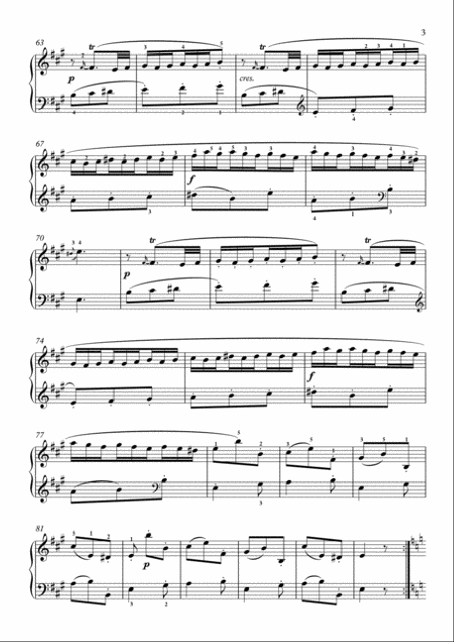 Scarlatti-Sonata in A-Major L.342 K.220(piano) Piano Solo scores gallery preview page 4