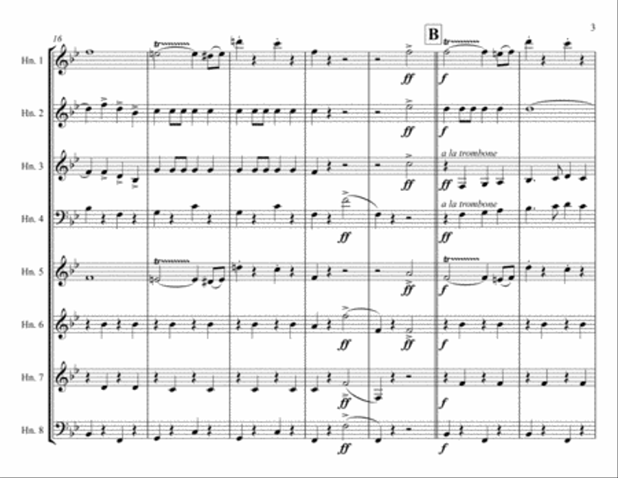 The Thunderer March, horn octet Concert Band scores gallery preview page 3