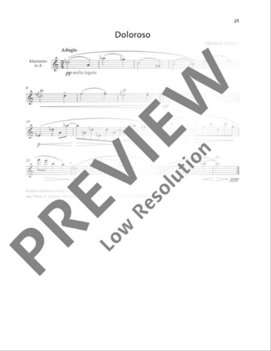 Doloroso Clarinet Solo scores gallery preview page 3
