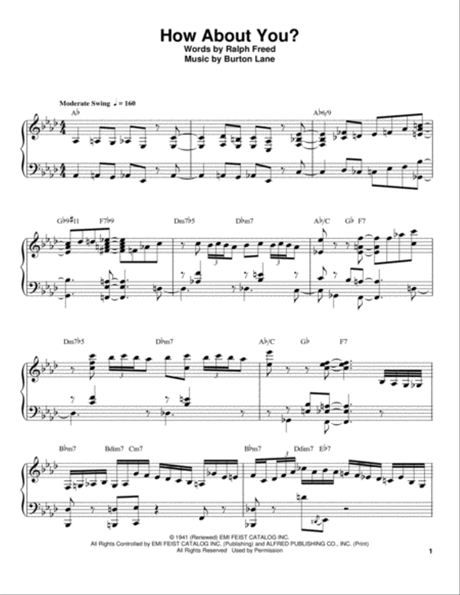 How About You? How About You? Piano scores gallery preview page 1