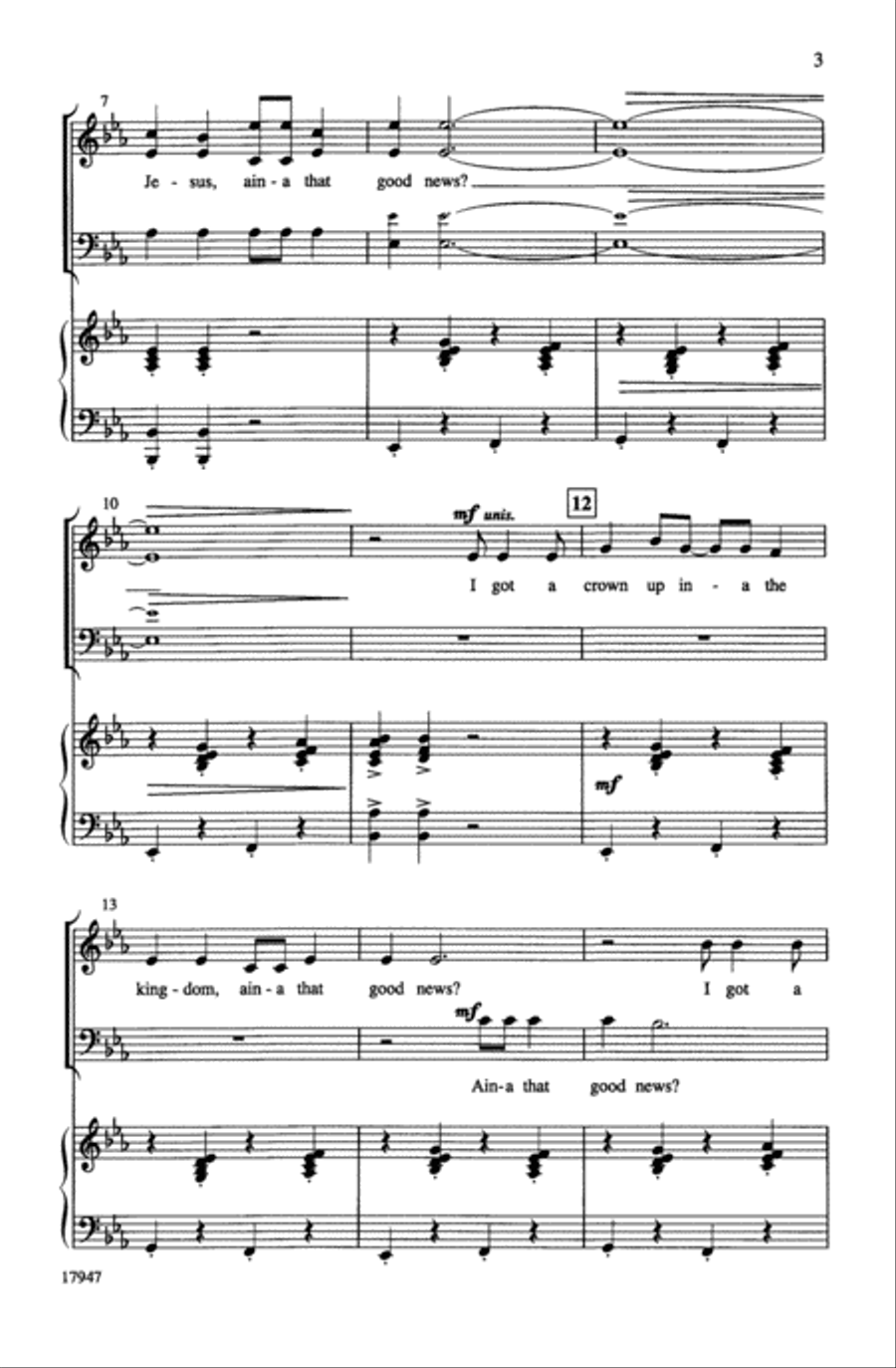 Ain't Got Time to Die (Ain-a That Good News?) 3-Part scores gallery preview page 3
