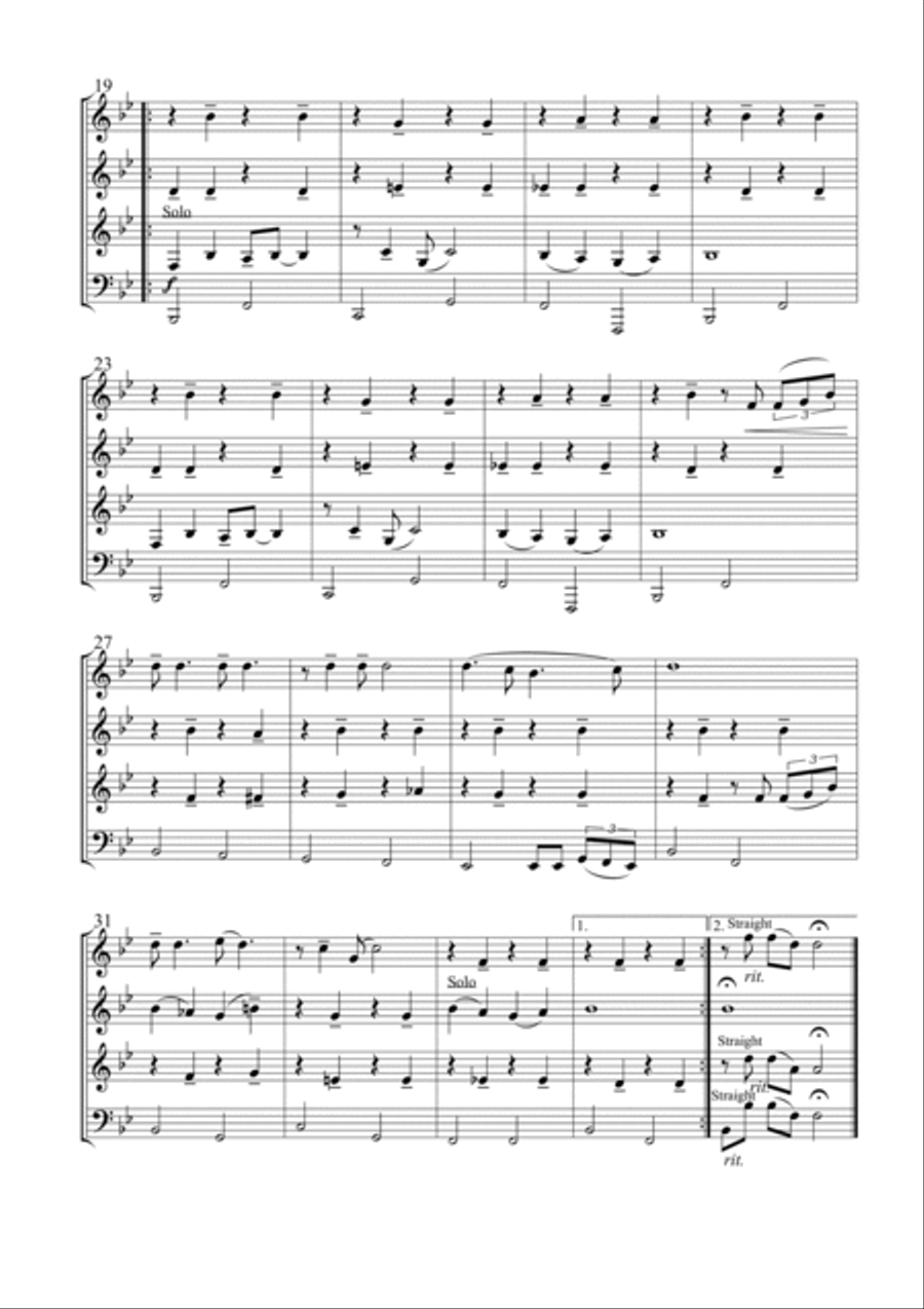 Love Me Tender (Aura Lea) for French Horn Quartet Brass Quartet scores gallery preview page 3