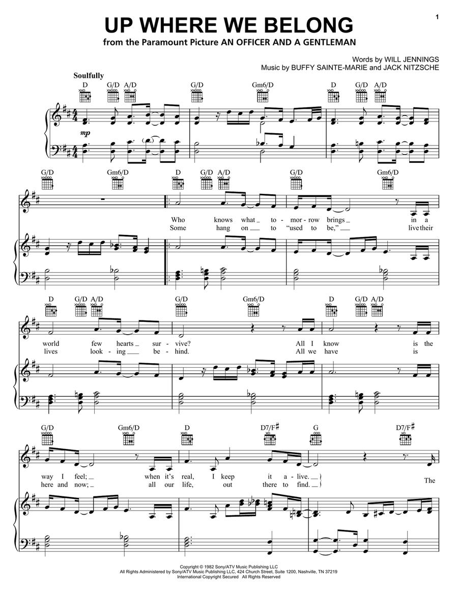 Up Where We Belong Acoustic Guitar scores gallery preview page 1