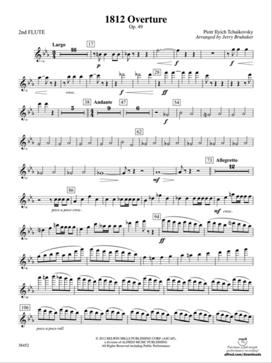 1812 Overture: 2nd Flute Full Orchestra scores gallery preview page 1