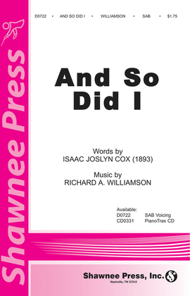 Book cover for And So Did I