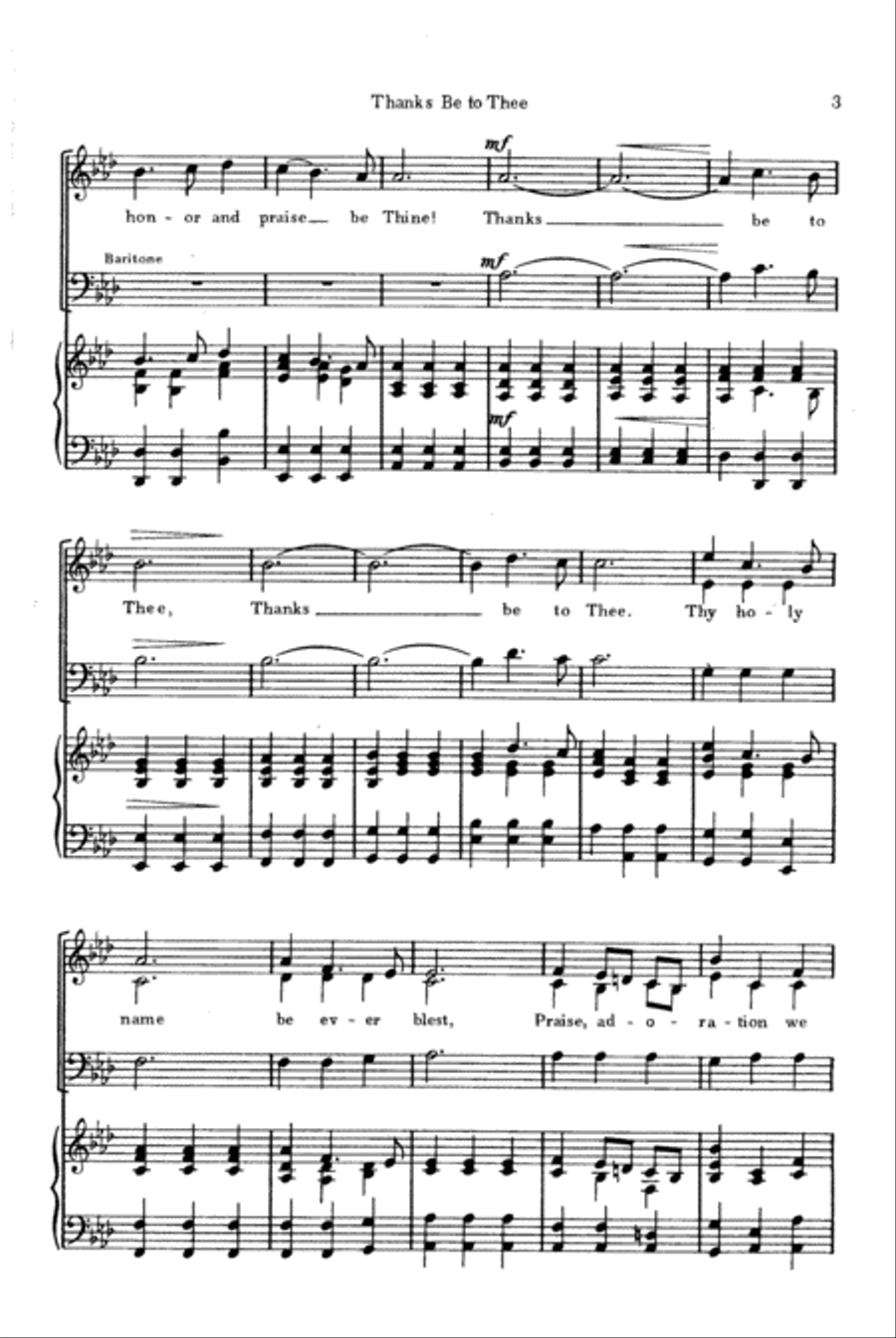 Thanks Be to Thee 3-Part scores gallery preview page 3