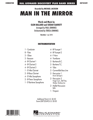 Book cover for Man In The Mirror - Full Score