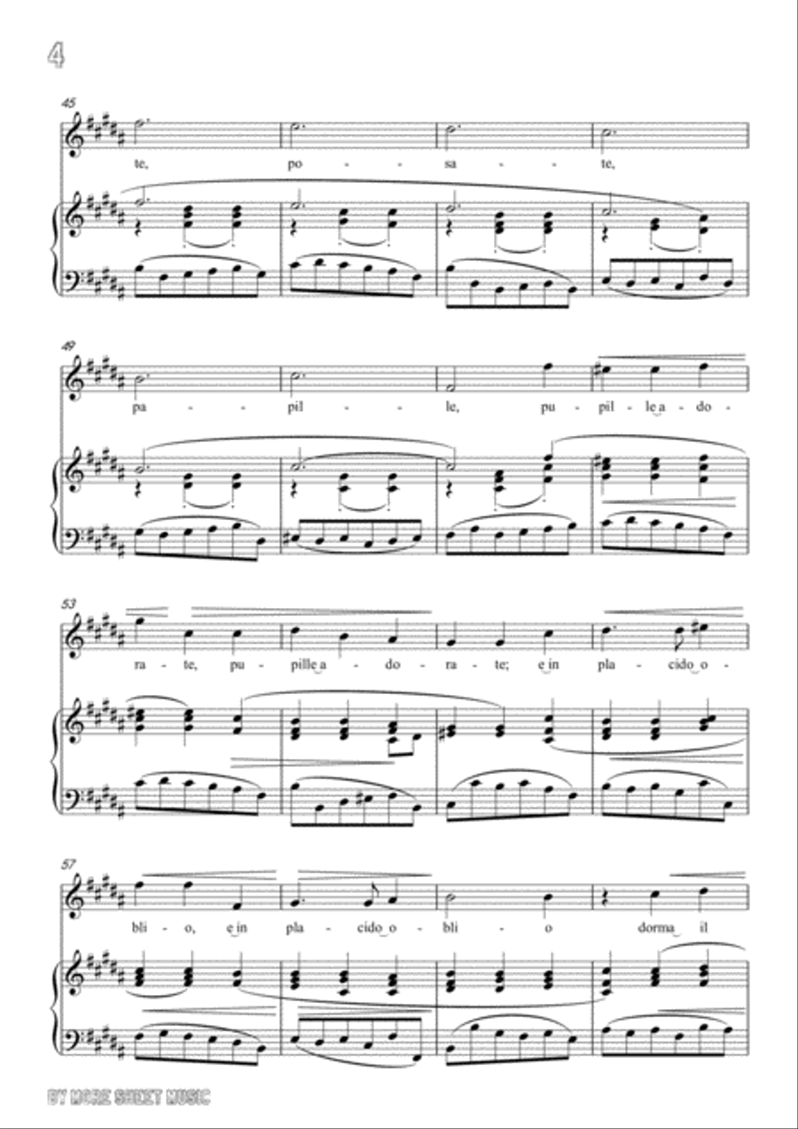 Bassani-Posate! Dormite! in B Major,for voice and piano