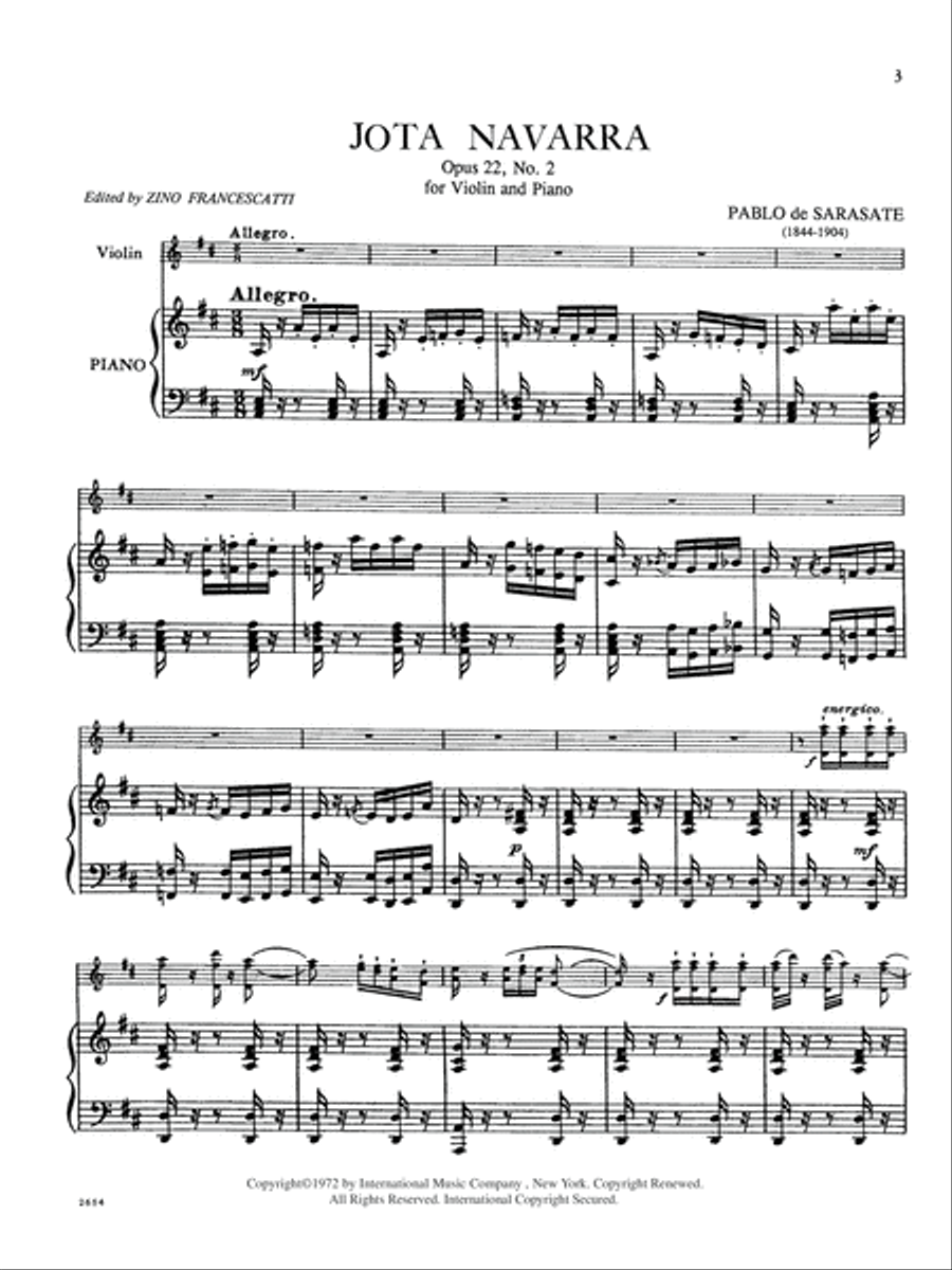 Jota Navarra, Opus 22, No. 2 Violin Solo scores gallery preview page 2