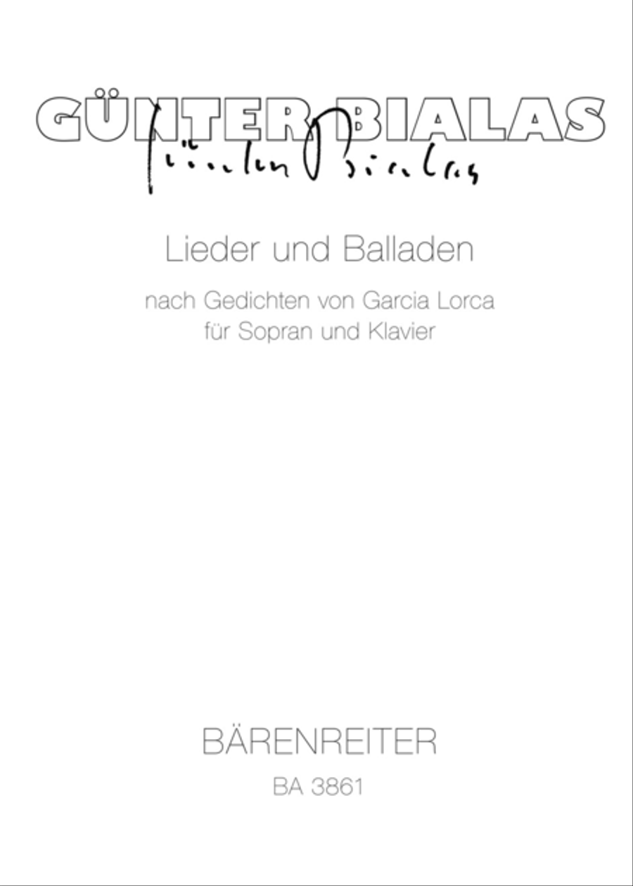 Lieder und Balladen nach Gedichten von Federicio Garcia Lorca for Soprano and Piano Soprano Voice scores gallery preview page 1