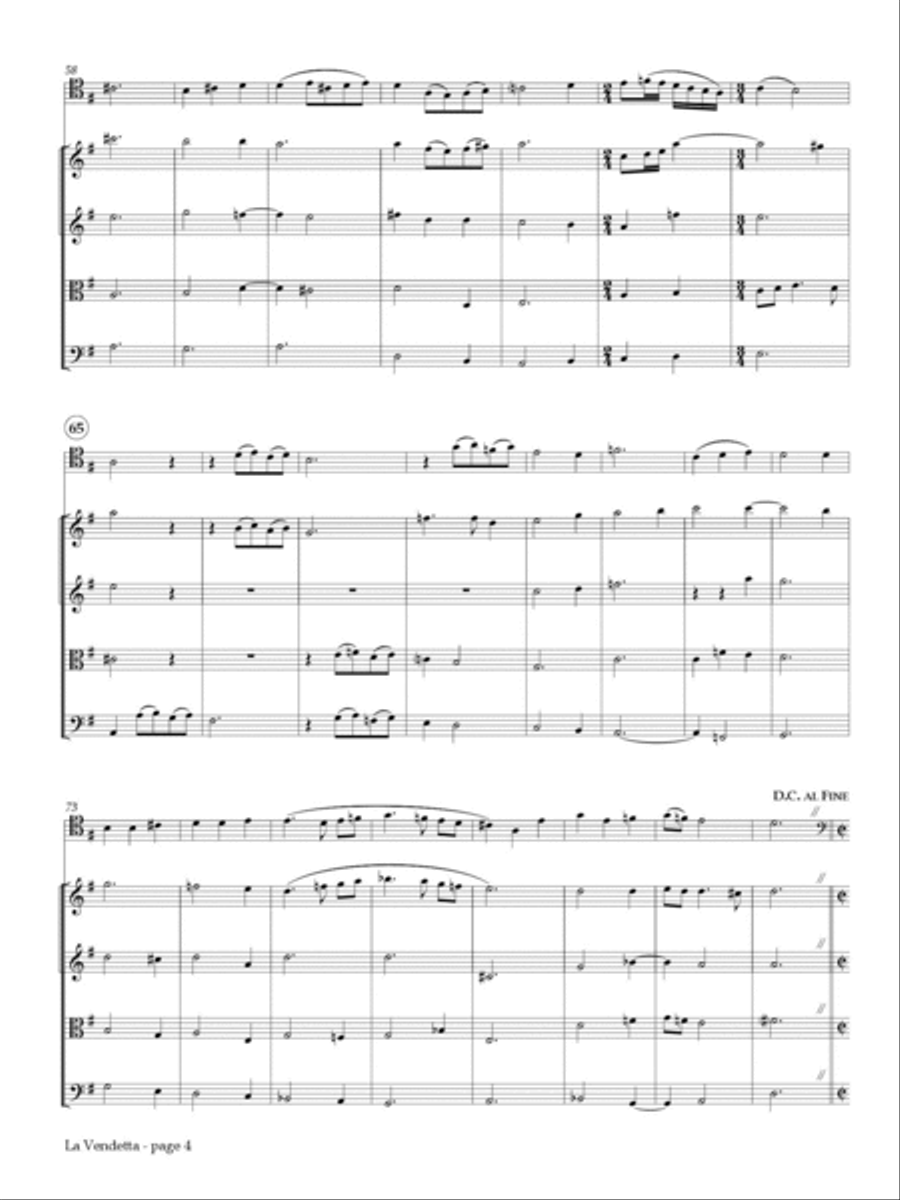 La Vendetta for Bassoon and String Quartet Bassoon scores gallery preview page 3