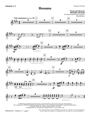 Hosanna - Clarinet 1 & 2
