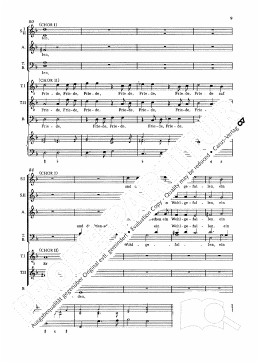 Glory to god in the highest (Ehre sei Gott in der Hohe) TTB scores gallery preview page 10