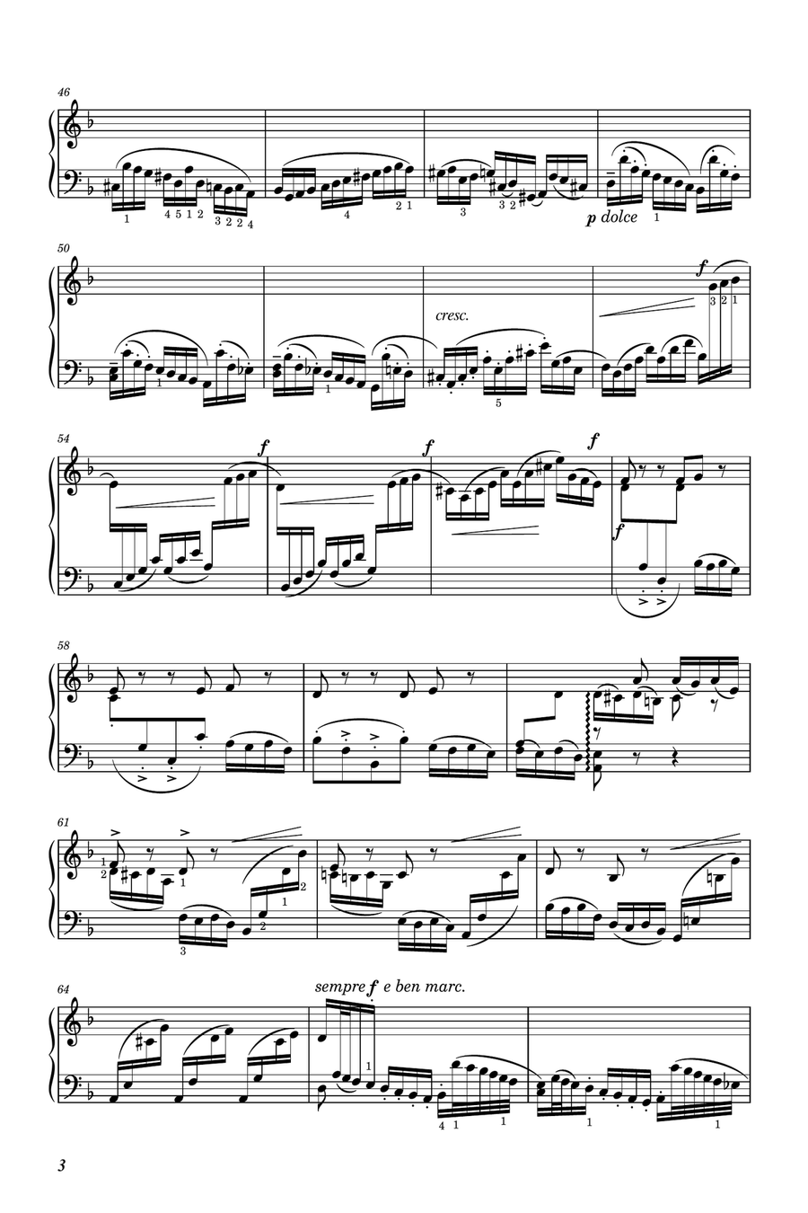 Brahms - Chaconne von J. S. Bach (No.5) - Anh.1a/1 - Original With Fingering For Piano Solo Piano Solo scores gallery preview page 3