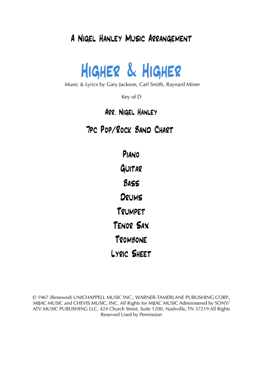 (your Love Has Lifted Me) Higher And Higher Jazz Ensemble scores gallery preview page 1
