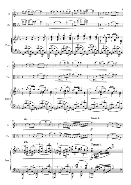 Rubinstein - Romance Op44 No1 - Clarinet, Viola & Piano