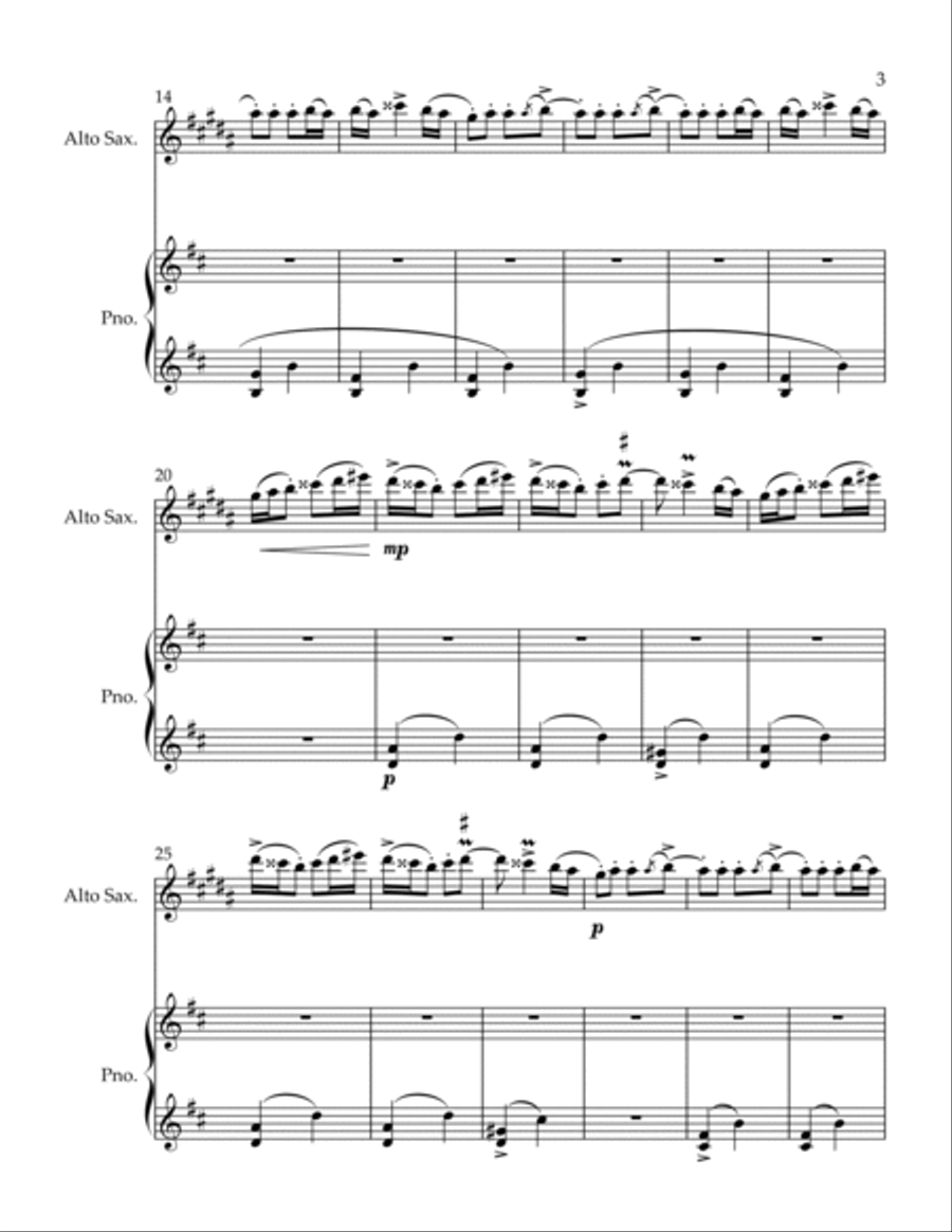 Romanian Folk Dances Standing Still Alto Saxophone scores gallery preview page 3