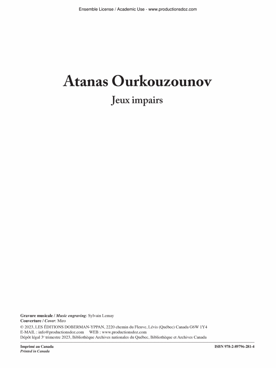 Jeux impairs Classical Guitar scores gallery preview page 1