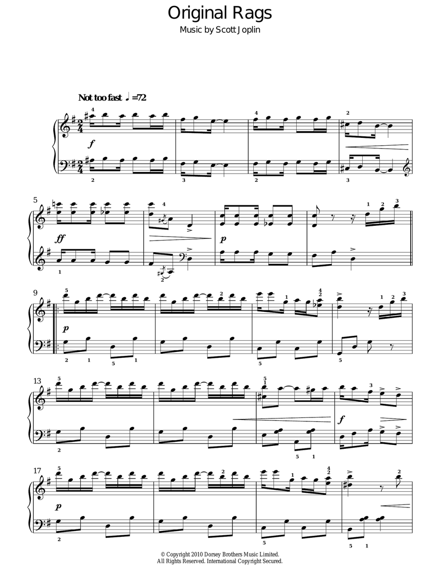 Original Rags Voice scores gallery preview page 1