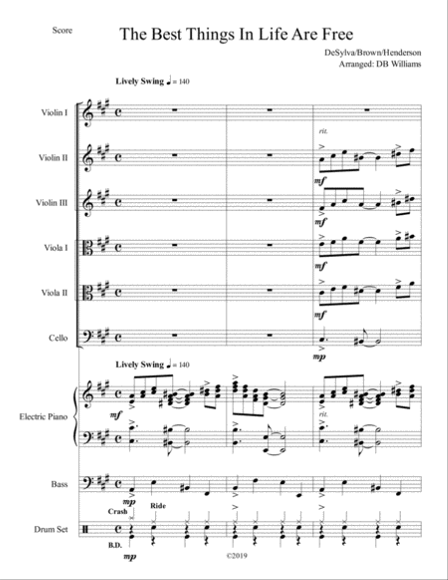 The Best Things In Life Are Free Set of Parts scores gallery preview page 1