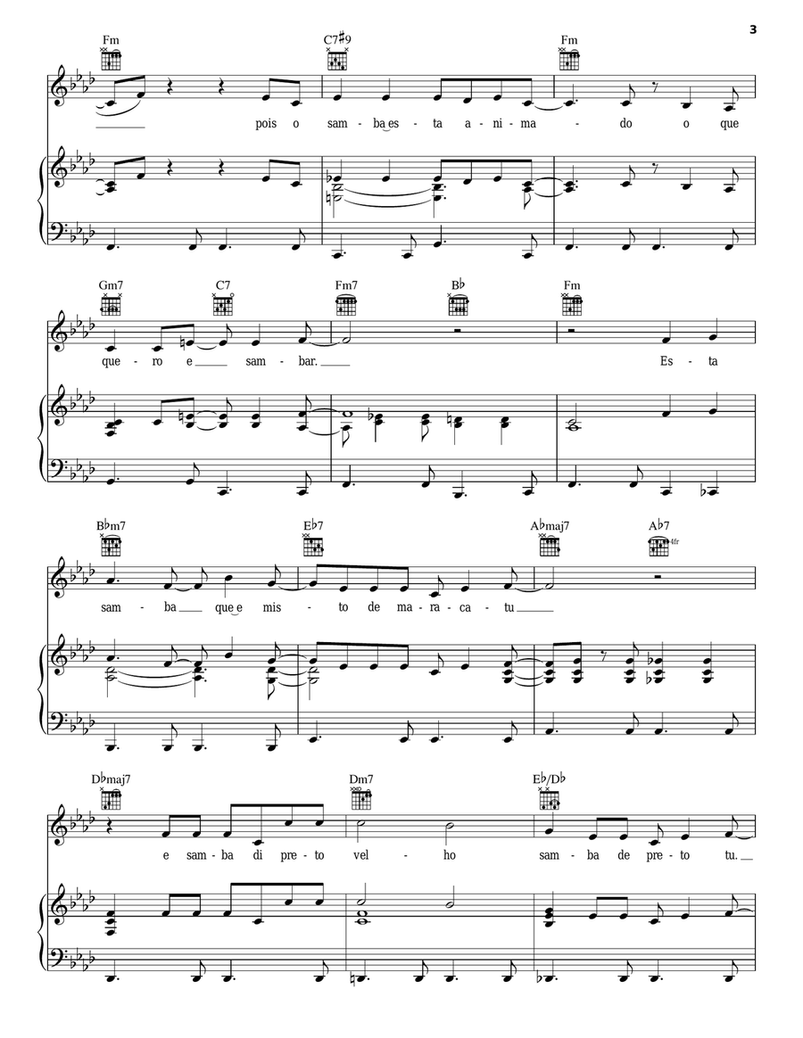 Mas Que Nada Acoustic Guitar scores gallery preview page 3